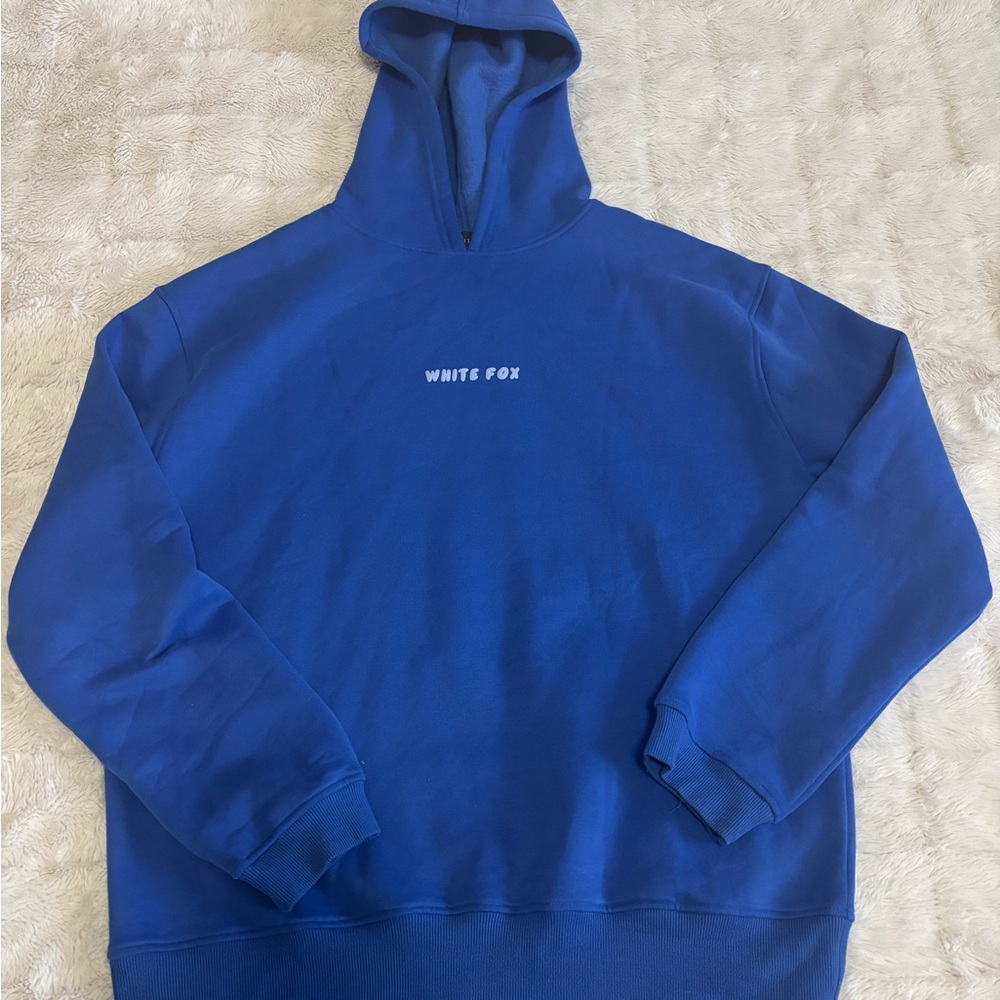 White Fox Blue Hoodie
